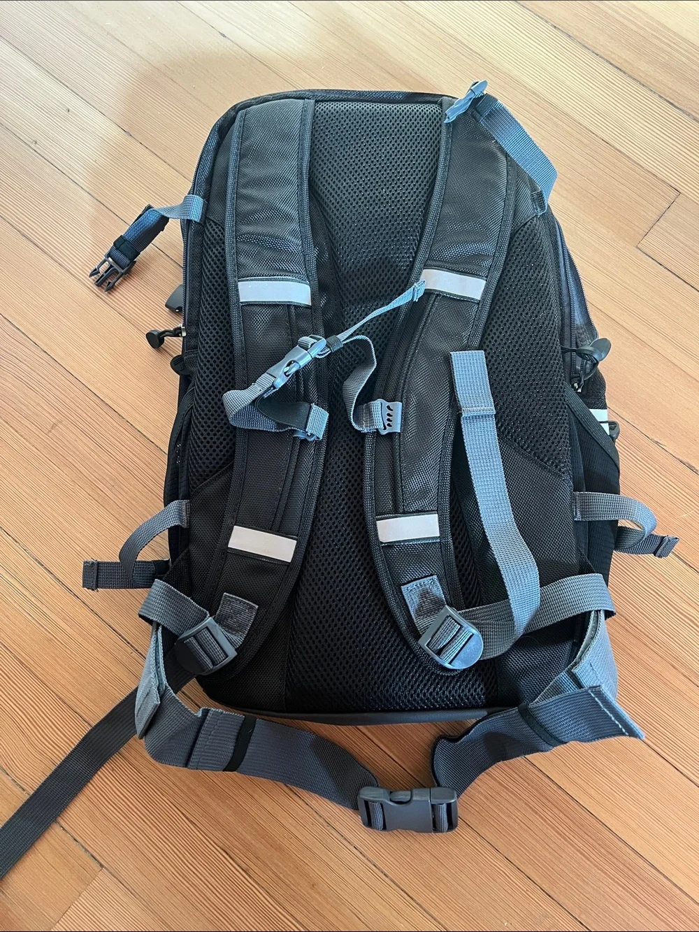 New Balance Black Backpack with Teal & Orange Logos